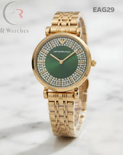 (SS)🖤 Armani Girls Diamond Gold Green (EAG29)