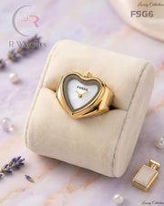 (SS)🖤 Fossil Girls Ring Heart Gold White (FSG6)