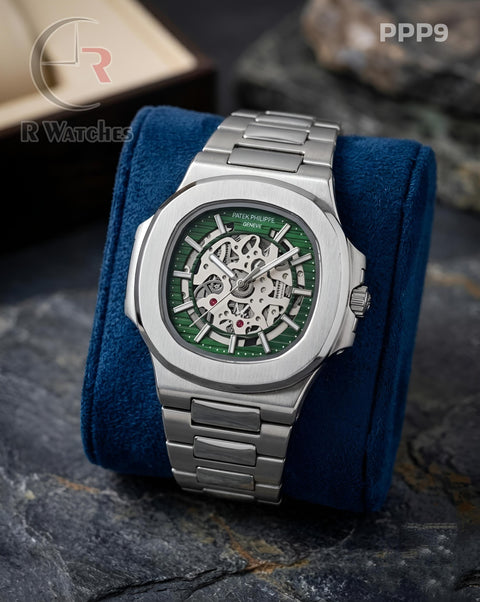 (OS)🖤⬆️⭐ Patek Philippe New Silver Green (PPP9)