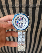 (OS)🖤⭐ Casio Edifice Silver White Blue (CSP19)