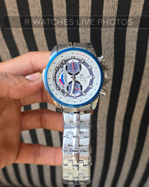 (OS)🖤⭐ Casio Edifice Silver White Blue (CSP19)