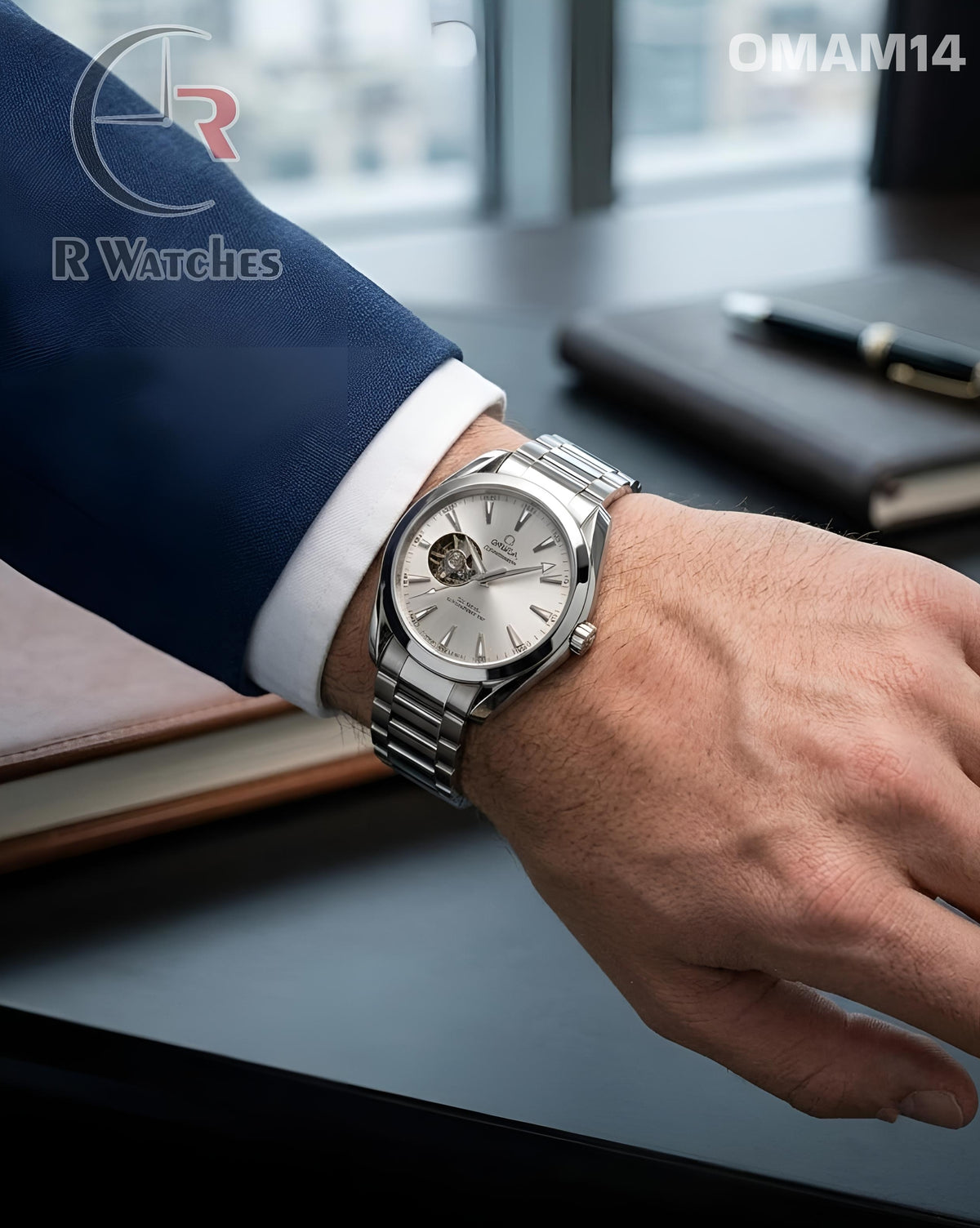 (OS)🖤⭐ Omega Automatic Full Silver (OMAM14)