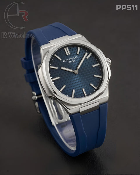 (OS2)🖤 Patek Philippe Silicon Silver Blue (PPS11)