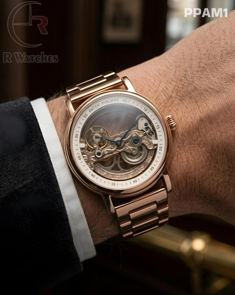 (SS)🖤⭐ Patek Philippe automatic Transparent rose gold (PPAM1)
