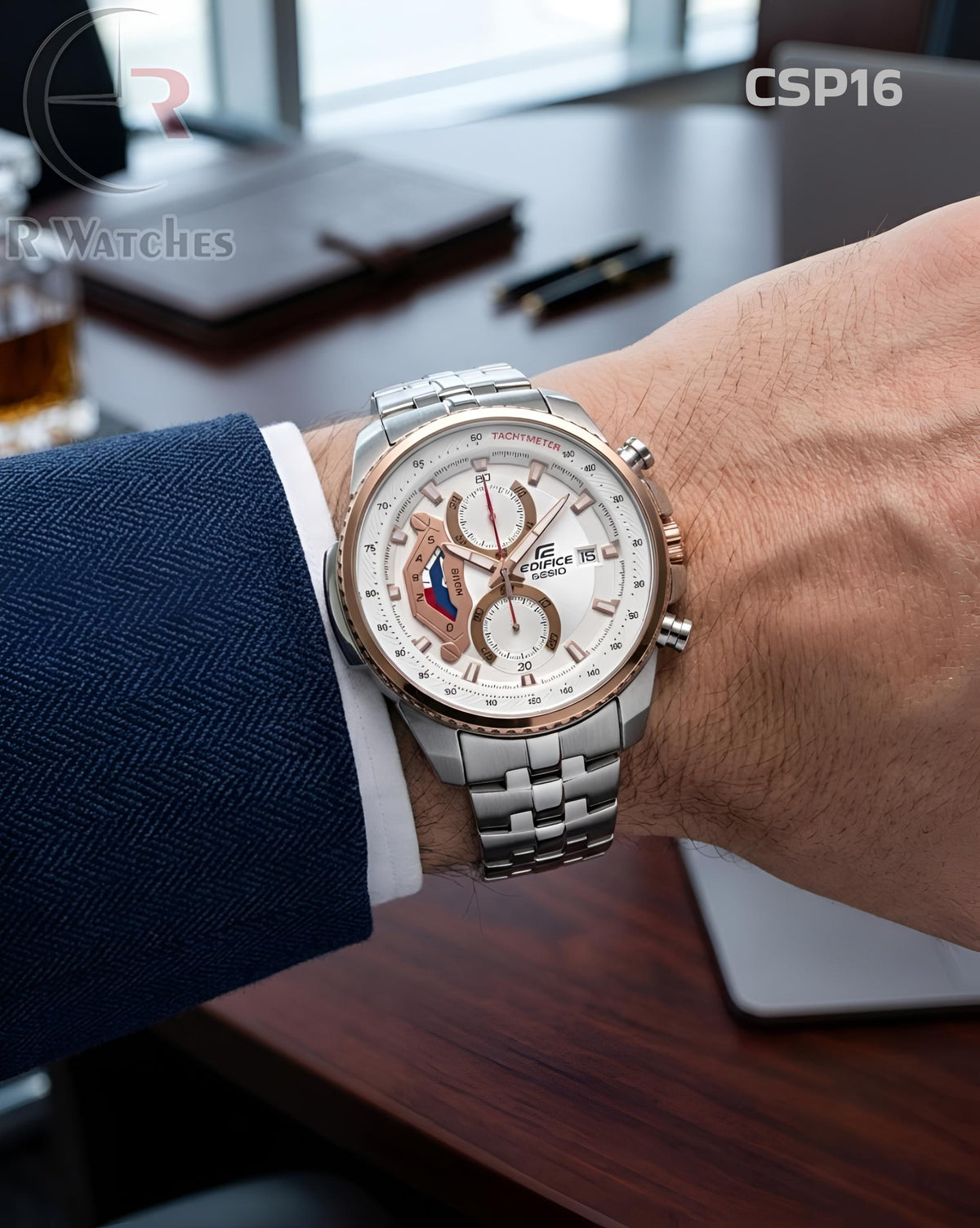 (SS)🖤⬆️⭐ Casio Edifice Rose Gold White (CSP16)