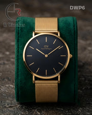 (OS2)🖤⬆️⭐ DW Wellington black dial gold metal (DWP6)
