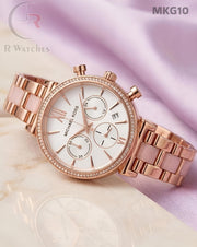 (OS)🖤⭐ MK Girls Rose Gold White Dial (MKG10)