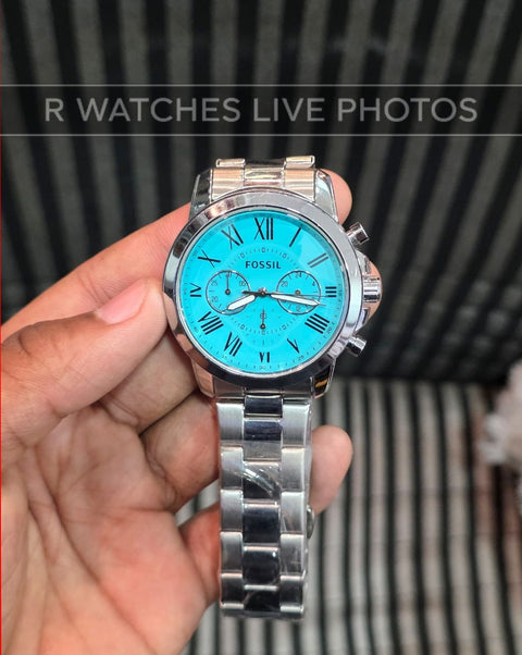 (OS)🖤⬆️⭐ Fossil Premium Silver blue dial (FSP26)