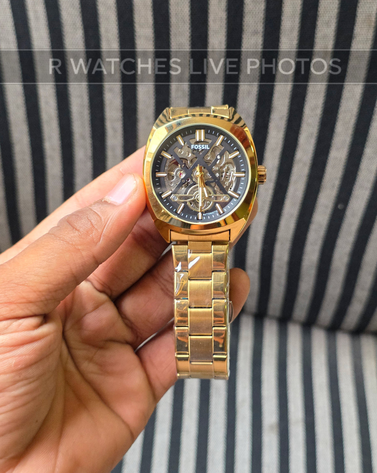 (SS)🖤⬆️⭐ Fossil Automatic Black Gold (FSAM17)