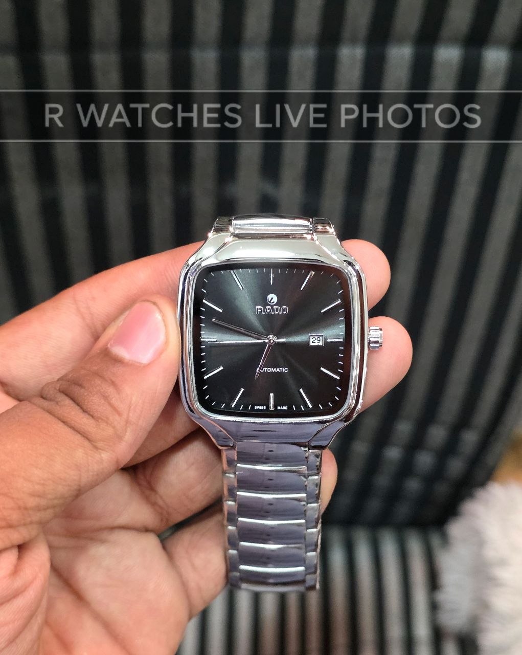 (SS)📷⬆️⭐ Rado Silver Black Dial (RDP23)