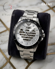 (OS)🖤⭐ Emporio Armani Automatic Black Silver Dial (EAAM1)