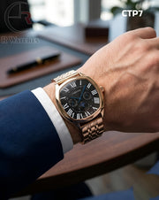 (OS)🖤⭐ Cartier Rose Gold Black Roman (CTP7)