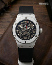 (OS)🖤⭐ Hublot Automatic Silicon Silver Black (HBAS2)