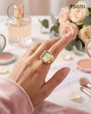 (OS)🖤⬆️ Fossil Girls Ring Roman Full Gold (FSG10)