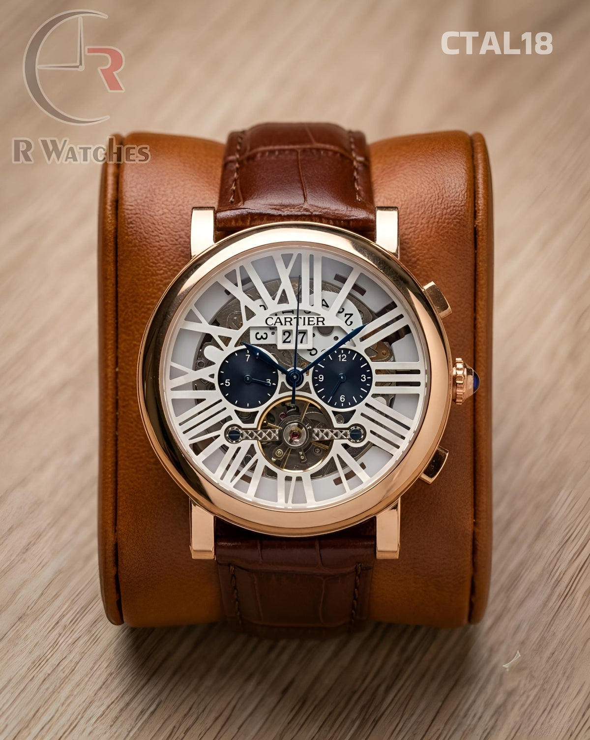 (OS)🖤⭐ Cartier automatic Roman leather (CTAL18)