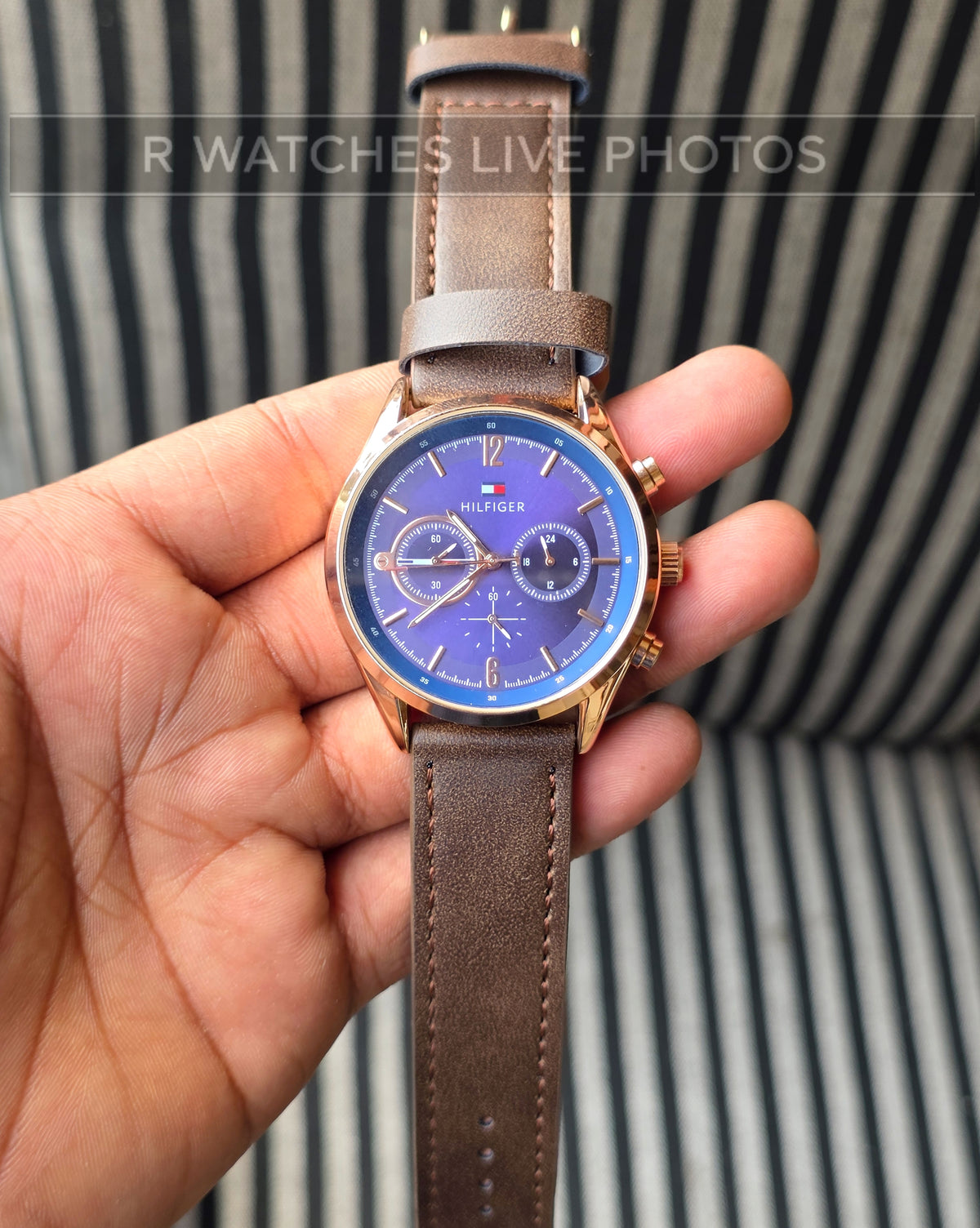 (OS)📷⭐ Tommy Hilfiger Leather Rose Gold Brown (THL2)