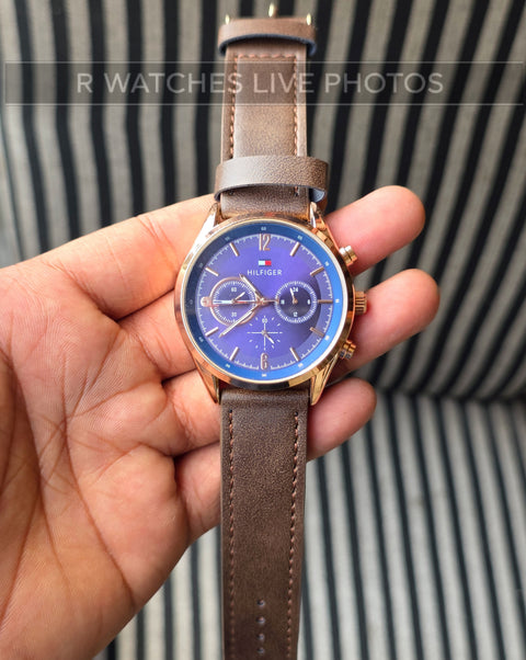 (OS)📷⭐ Tommy Hilfiger Leather Rose Gold Brown (THL2)