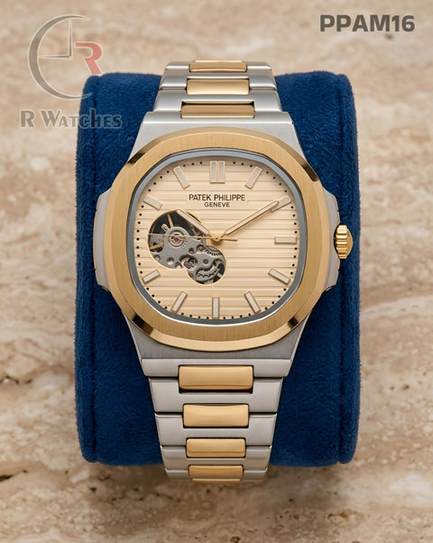 (OS)🖤⭐ Patek Philippe automatic dual tone Gold (PPAM16)