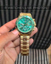 (OS)🖤⭐ Fossil new Premium chrono gold green (FSP21)
