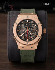 (OS5)🖤⭐ Hublot Automatic Leather Rose Gold Black (HBAL5)