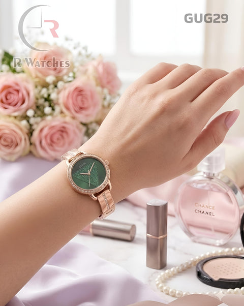 (OS)🖤⬆️⭐🔁 Guess girls rose gold green (GUG29)