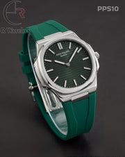 (OS2)🖤 Patek Philippe Silicon Silver Green (PPS10)
