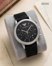(OS2)🖤⭐ Armani Silicon Silver Black Dial (EAS5)