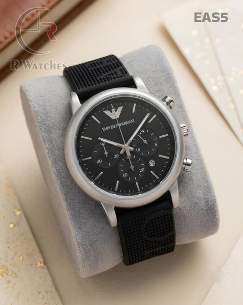 (OS2)🖤⭐ Armani Silicon Silver Black Dial (EAS5)