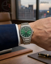 (OS2)🖤⭐ Patek Philippe Silver Green Roman Dial (PPP11)