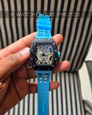 (OS)📷⭐ RM Silicon Tiffany Blue Black Dial (RMS3)
