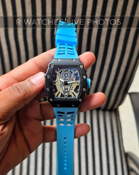 (OS)📷⭐ RM Silicon Tiffany Blue Black Dial (RMS3)