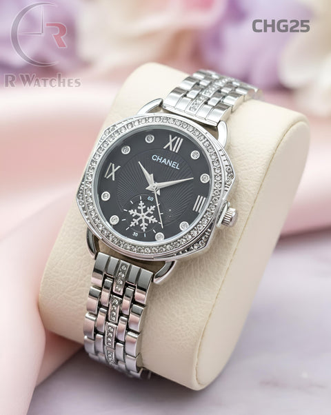 (SS)🖤⭐ Chanel girls silver Black dimond (CHG25)