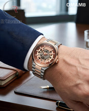 (SS)🖤⭐ Omega Automatic Rose Gold Brown (OMAM8)