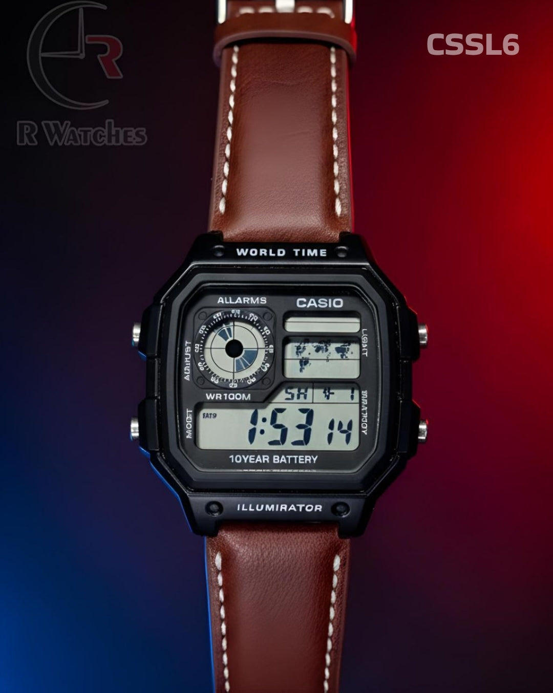 (SS)🖤 Casio world time leather black brown (CSSL6)
