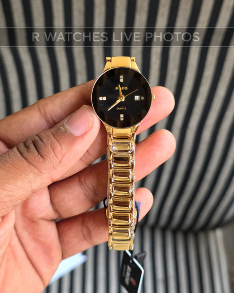 (OS)📷⭐ Rado Girls Diamond Cutt Gold Black (RDG2)