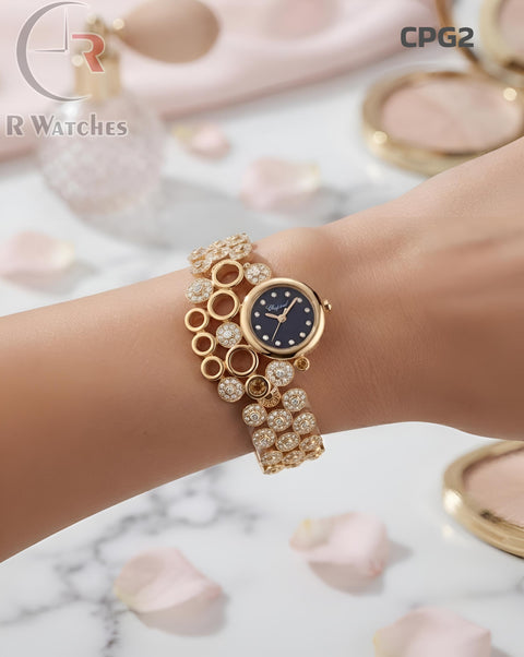 (SS)🖤⬆️ Chopard Girls Diamond Gold Black (CPG2)