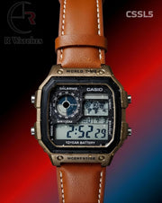 (OS2)🖤⬆️ Casio world time leather Rose Gold brown (CSSL5)