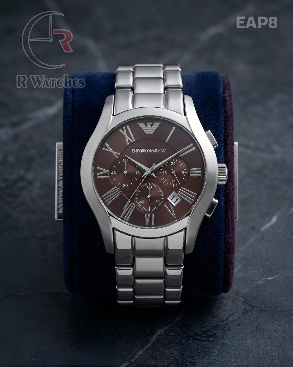 (OS2)🖤⭐ Armani heavy Silver Brown Roman Dial (EAP8)