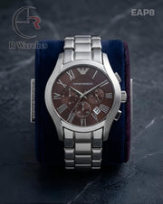 (OS2)🖤⭐ Armani heavy Silver Brown Roman Dial (EAP8)