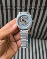 (OS9)🖤⭐ Fossil Automatic Matt Silver Grey (FSAM3)