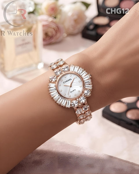 (SS)🖤⬆️⭐ Chanel Girls Diamond Rose Gold White (CHG12)