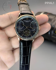 (SS)🖤⬆️ Patek Philippe Master automatic leather Rose Gold Black (PPAL1)