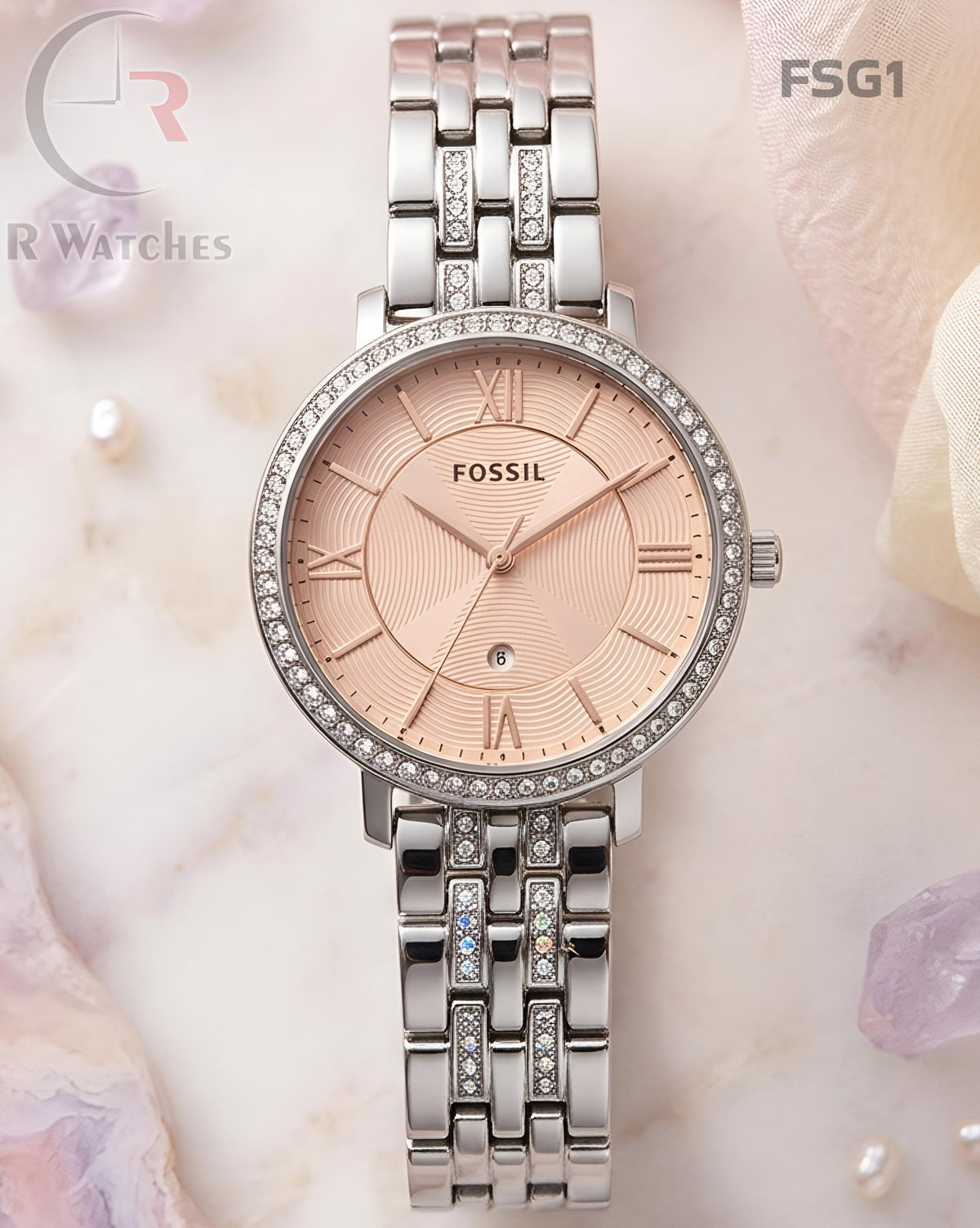 (SS)🖤⭐ Fossil girls silver pink (FSG1)