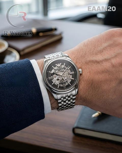 (OS)🖤⭐ Armani Automatic Black Silver (EAAM20)