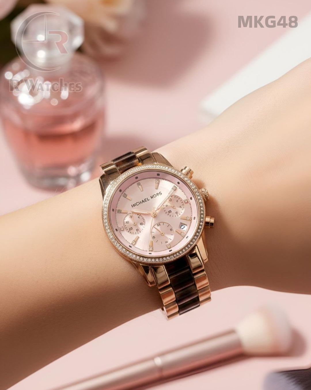 (OS)🖤⬆️ MK Girls Dual Tone Pink Dial (MKG48)