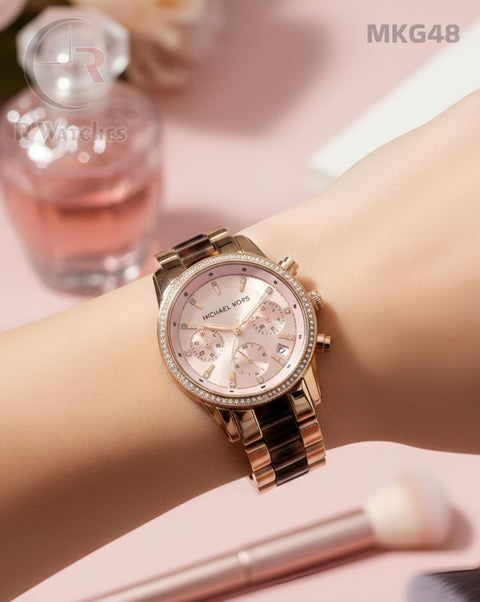 (OS)🖤⬆️ MK Girls Dual Tone Pink Dial (MKG48)