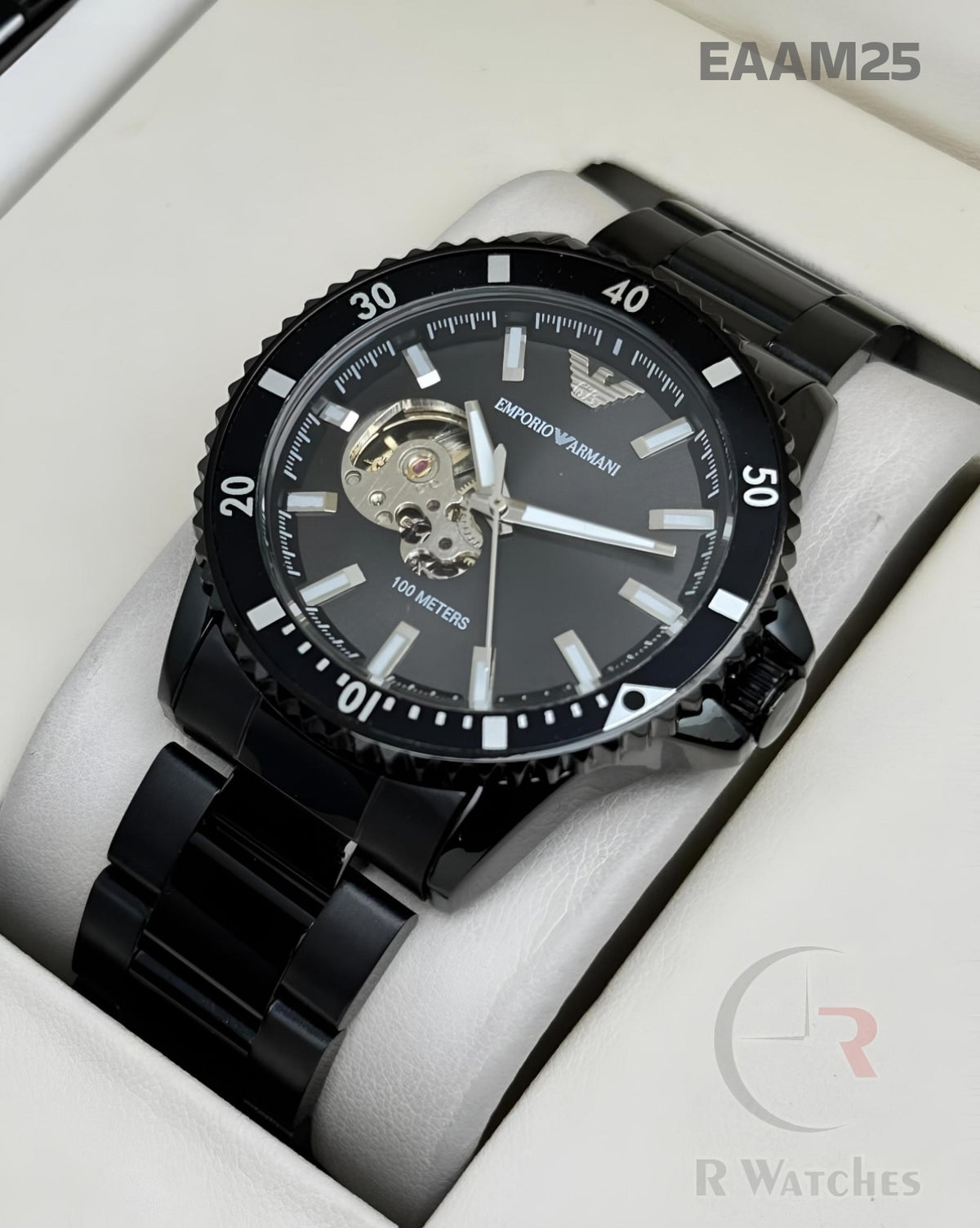 (SS)🖤⬆️ Emporio Armani Automatic Full Black (EAAM25)