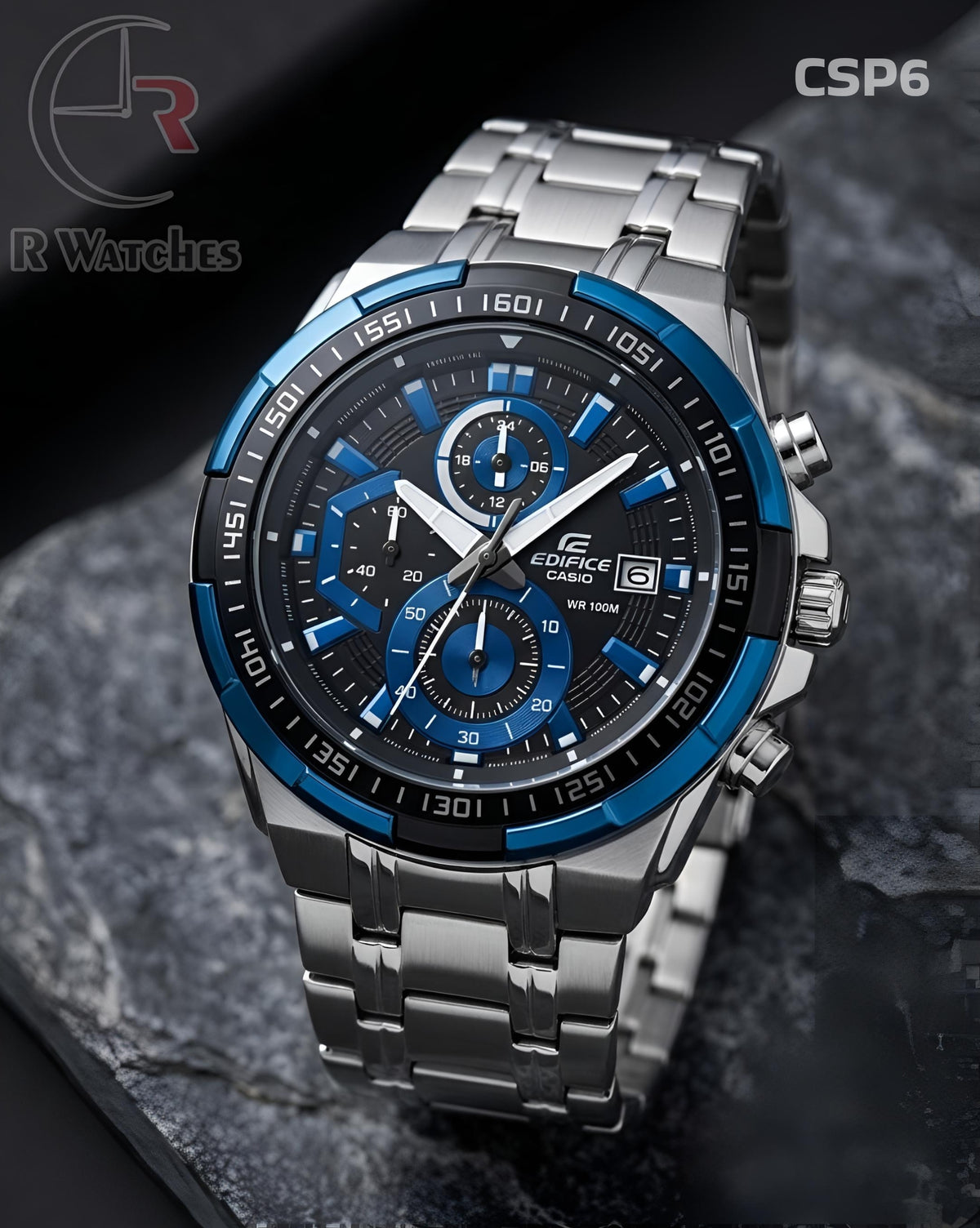 (SS)🖤⬆️⭐ Casio Edifice silver blue (CSP6)