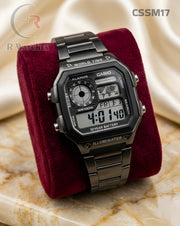 (OS7)🖤⬆️🔁⭐ Casio World time full Black (CSSM17)