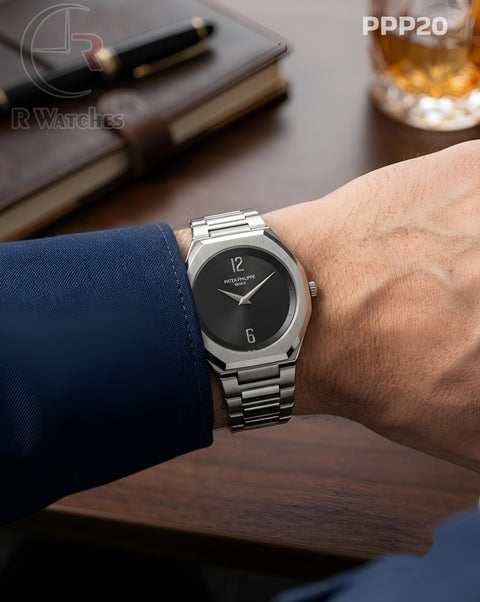 (OS)🖤⭐ Patek philip silver Black (PPP20)